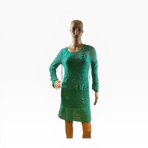 Trina Turk Women’s Spell Mermaid Teal Crochet Mini Dress Size Small